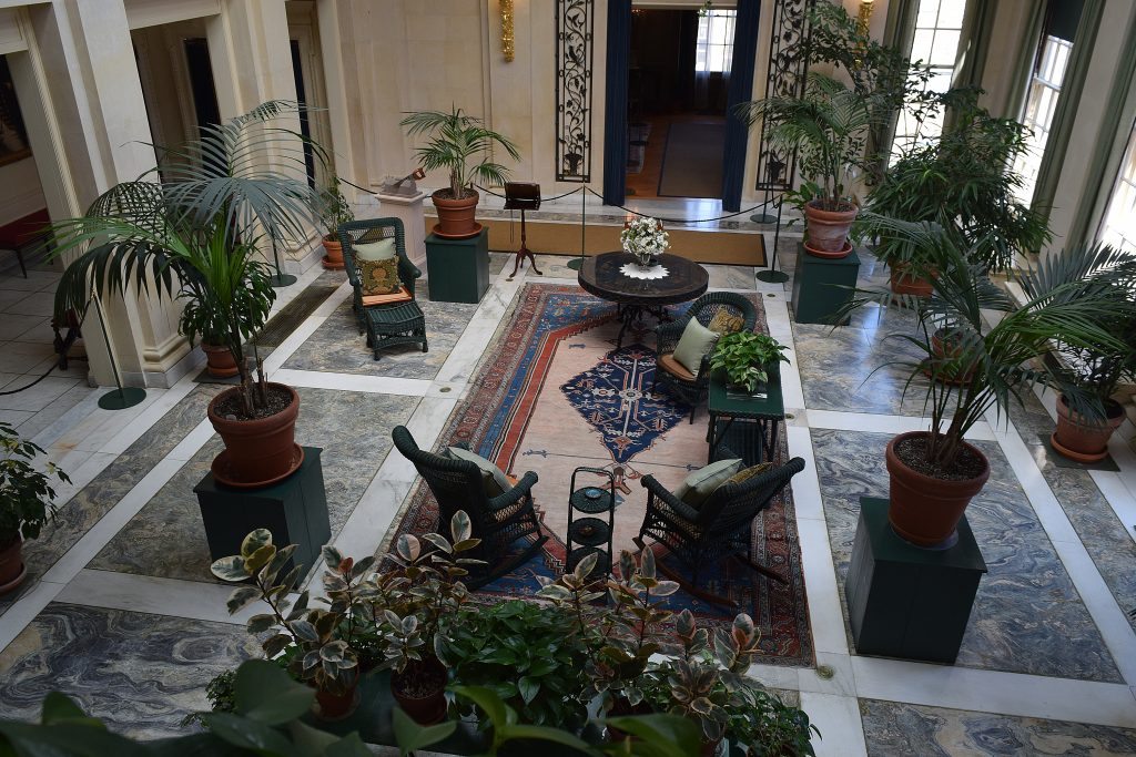 A view of the conservatory from the second floor landing.