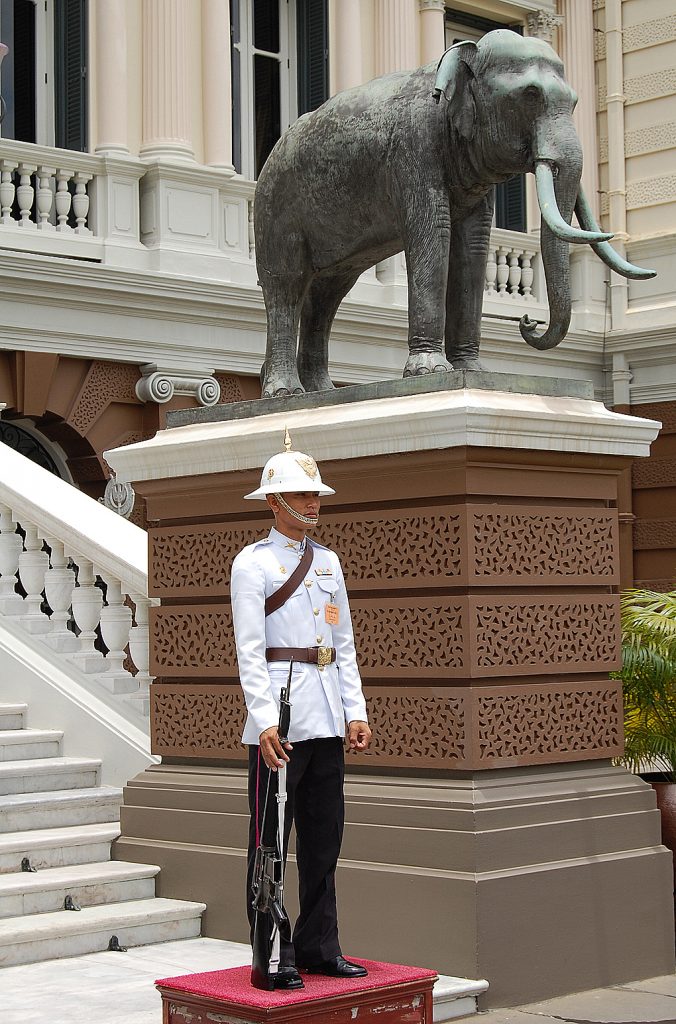  Guard at Throne Room Grand Palace Bangkok thailand