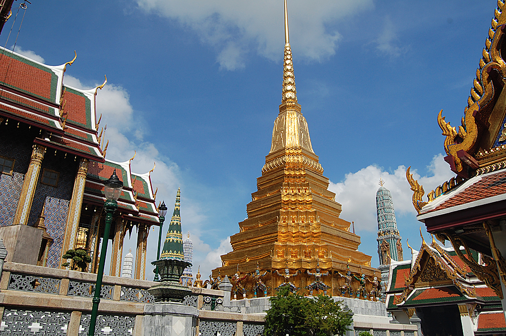  There are two similar Chedi (domes) with Mythological figures at Grand Palace Bangkok 