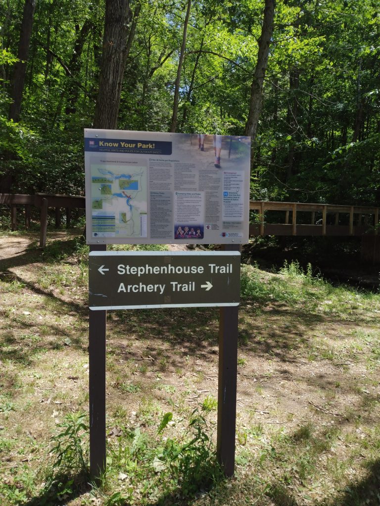 The Stephenhouse and Archery Trails starting point. at Ive's Run, Tioga-Hammond Lake Recreational area.